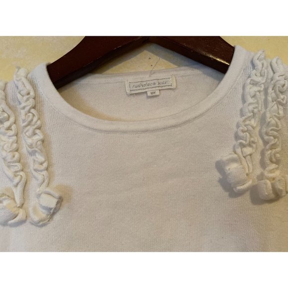 Girls Size 10Y Nicholas & Bears White Ruffle Cotton Sweater - Picture 2 of 3